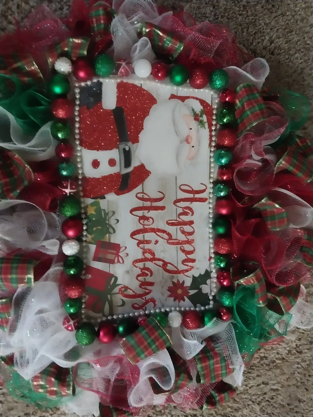 Holiday Santa Mesh and Ribbon 25